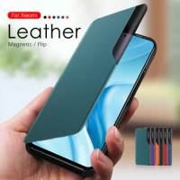 For Xiaomi 11 Lite 5G NE Case Three-generation Smart View Leather Flip Cover For Xiaomi 11T Mi 11 Pro 11Lite Light 5G Phone Case
