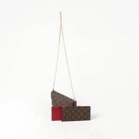 Tas LOUIS VUITTON LV FELICIE ECLIPSE FUCHSIA BROWN POCHETTE SHOULDER BAG 100% ORIGINAL 21X4X11CM