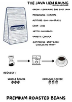 PREMIUM ROASTED BEANS ROBUSTA IJEN RAUNG BONDOWOSO EAST JAVA NATURAL PROSES 250 GRAM WHOLE BEAN ( BI
