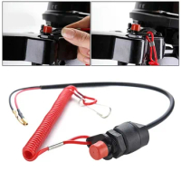 Boat Outboard Switch Engine Motor Lanyard Kill Urgent Stop Button Safety Connector Cord Compatible for Yamaha Suzuki Honda