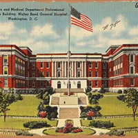 Metal SignWashington DC Postcard - Headquarters and Medical Department Professional Service Schools Build - Vintage Rusty Look