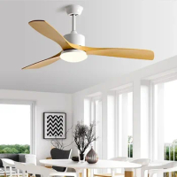 White Black Wood 3 ABS Blade 36/42/52 Inch Pure Copper DC 30W Motor Ceiling Fan with 24W LED Light Support Remote Control