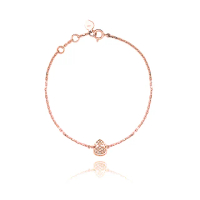 【歐羅拉】天然真鑽創意設計18K玫瑰金 女神鑽石手鍊(葫蘆)
