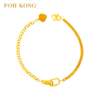 POH KONG 916/22K Yellow Gold Geometric Square Bracelet