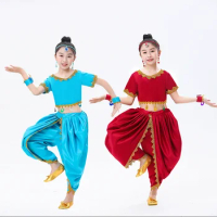 Hot Sale Kids Belly Dance Set Halloween Performance Indian Dance Top+Pants Arabic Princess Dress Girl Aladdin Cosplay Dress