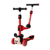 【Disney 迪士尼】米奇三合一滑板車(兒童禮物/1歲-12歲/兒童滑步車/推行、坐滑、滑行)