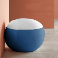 Luxury S-trap Floor Mounted Black Egg-shaped Toliet Ceramic Unique Design WC DK0034