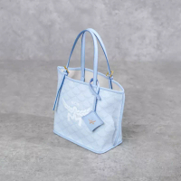 MCM Tas MCM MONOGRAM BLUE SKY MINI TOTE BAG SMALL 100% ORIGINAL