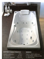 BD-MUNICH(WP)อ่างอาบน้ำ160X75ซม.ขาว