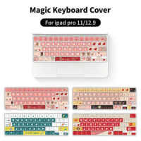 Magic keyboard skin for ipad pro 12.9 11inch protection Cover silicone cartoon film for ipad Air 4 5th 2022 2021 US cartoon fun