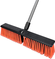 Push Broom Heavy Duty Outdoor Broom with 55" Long Handle for Cleaning of Patios Driveways Garages Pa