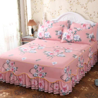 Modern Bedspread Cool Bed Skirt Machine Washable Sheets Bed with Elastic Band for Queen King Size ,Bed Sheets, Bed Skirts