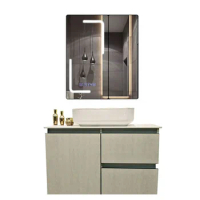 Modern Minimalist Stone Plate Bathroom Cabinet Mirror Smart Mirror Cabinet -Mounted Washbasin Washstand Bathroom