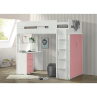 ACME Nerice Loft Bed in White &amp; Pink