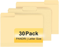 File Folder PANDRI 30 Pack File Folder 1/3 Cut Tab Letter Size Filing Folder for Office School Busin