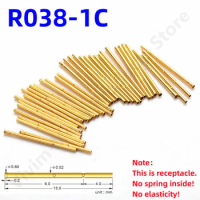 20/100PCS R038-1C Test Pin P038-B Receptacle Brass Tube Needle Sleeve Seat Probe Sleeve Length13mm Dia 0.52mm P038-B1 PCB Test