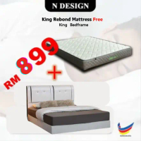 [N Design] Rangka Katil King dengan Tilam King/ King Bedframe with King Mattress/ Katil King / Katil