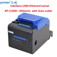 Xprinter XP-C300H 300mm/s High stability kitchen printer 80mm auto cutter USB+Ethernet+Serial POS printer Big speaker remind