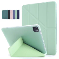 Cute Pink Green for iPad Pro 12 9 Case 3rd 4th Gen 2020 2018 Multi-folding Flip Stand for iPad Pro 12.9 12 9 Back Cover Tablet