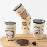 Panda Bear Bubu Dudu Cup Stainless Steel Travel Thermal Cup 360ml Cute Bubu And Dudu Mug Vacuum Insulated With Lid Coffee Mug