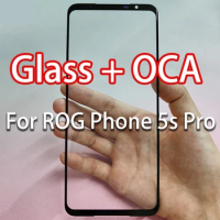 Front outer glass with oca for Asus ROG Phone 5s Pro outer LCD touch screen front glass lens panel