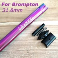 Litepro A61 31.8mm For Brompton Folding Bike Seat Post Aluminum Alloy Titanium-Plated Colorful 580mm Seatpost