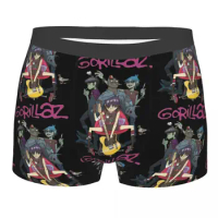 Music Band Gorillaz 4 Men Boxer Briefs Highly Breathable Underpants Top Quality Print Shorts Gift Idea
