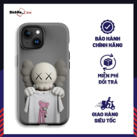 Ốp Điện Thoại Iphone BAPE KAWS Figure 3D Nền Xám Cầm Áo Hồng Độc Lạ BÍNHNECASE Cho Iphone