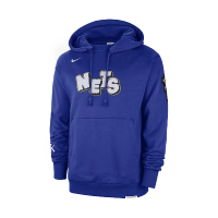NIKE 耐吉 x KAWS 帽T Brooklyn Nets NBA 城市版 男款 藍 籃網 連帽上衣(FB4441-495)