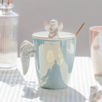 Little Angel Ins Wings Coffee Mug Cup Tea Party Bone China Porcelain AfternoonTeacup Design Tazas De Cafe Starbucks