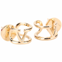 VALENTINO Mini VLogo 金屬標誌圓環穿針式耳環(金色)