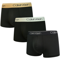 Calvin Klein Micro Stretch 男內褲 絲質速乾短版合身四角褲/CK內褲-黑色、淺棕、深棕 三入組