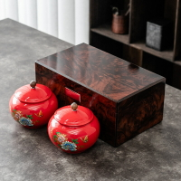 茶葉包裝盒空盒綠茶紅茶普洱木盒高端喜慶密封茶葉罐logo禮品
