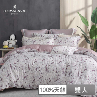 【HOYACASA  禾雅寢具】史努比聯名系列-60支抗菌天絲兩用被床包組(花境樂園-雙人) 涼被/冷氣毯