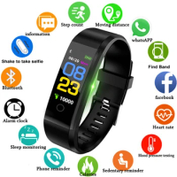 New Smart watch 2023 Men Sport Fitness tracker Watches Women Blood Pressure Heart Rate Monitor Smart band Wristband 115 Plus