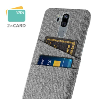 For LG G7 ThinQ Case Cover Luxury Fabric Dual Card Phone Cover For LG G7 ThinQ G710 G7+ G7 Plus LGG7 Funda Coque G7ThinQ