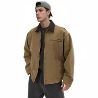 Detroit Jacket Pria Premium Katun Krem XXL