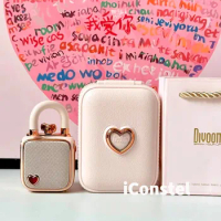 Divoom Love Lock Bluetooth Wireless Speaker Pink TWS Mini Music Player Valentine's Day Confession Phonograph Recorder