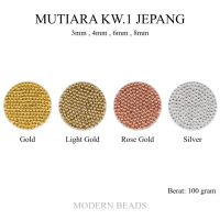 [100 GRAM] Mutiara Jepang / Payet Mote Jepang Bulat  Kw 1 / Kw A / Grade A Ukuran 3mm 4mm 6mm 8mm Wa
