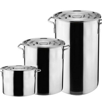 湯桶不銹鋼桶帶蓋商用圓桶大容量水桶加厚油桶米桶鹵桶不銹鋼湯鍋  ATF 全館免運