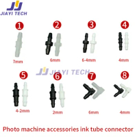 20pcs/Pack Straight/L Shape Ink Tube Connector Eco Solvent UV Hose Joint Tube Connecting Pipe for Epson XP600/DX5/DX7 Printer
