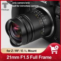 TTArtisan 21mm F1.5 Full Frame Manual Focus Camera Lens for Canon R5 R6 Nikon Z50 Z7II Sony A5000 A7S A9 Lumix S1 Sigma FP