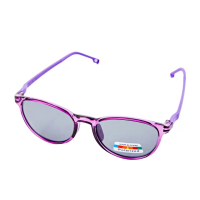 【Z-POLS】兒童用紫色系TR90輕量材質 頂級Polarized寶麗來偏光黑抗UV400太陽眼鏡(兒童專用偏光太陽眼鏡)