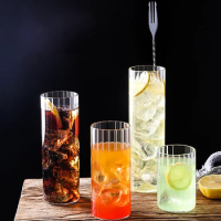 Creative Straight Can Shape Drinkware Cocktail Cup Highball Cup Long Island Iced Tea Transparent Drinking Utensil Milk Glass Mug