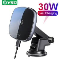 30W Magnetic Car Phone Holder Wireless Charger for Apple iPhone 11 12 13 14 Pro XS Max X Wireless Charging Phone Holder Charger