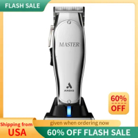 Andis 12660 Professional Master Corded/Cordless Hair Trimmer,Adjustable Carbon Steel Blade Hair Clipper for Close Cutting,Silver