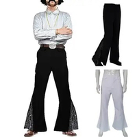 Men Bell-bottom Pants Men Stage Performance Trousers Retro Disco Flared Hem Sequin Pants for Men 60s 70s Vintage for Halloween