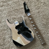 Right Hand Mini Guitar Kits Original Ibanez GRGM21M Black Unfinished Guitar Set Neck+Body No Hardwares YN445+YB445