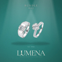 [Lumena] Bundle 005 - Luxe + Bloom Moissanite Diamond Adjustable White Gold Plated 925 Silver Ring