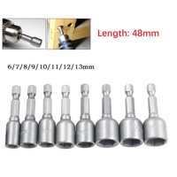 6-13mm Impact Socket Magnetic Nut Screwdriver Hex Shank Electric Drill Bit For Power Drills Cordless Magnetic Drivers Hand Tools